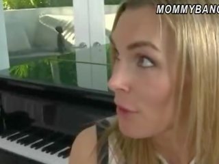 Juvenile caught her GF Allie fucking her busty piano teacher