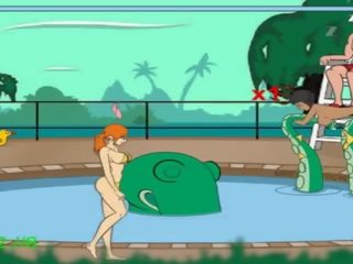 Tentáculos monstro molests mulheres em piscina - completo 2