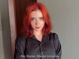 A cute Red-Haired Stranger Was Refused&comma; But Still Came To My Room For x rated video