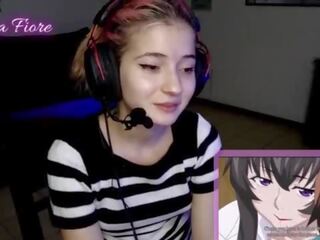18yo youtuber gets hard up watching hentai during the stream and masturbates - Emma Fiore