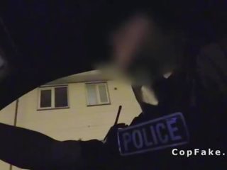 Deep ass blonde turns on uniform of fake cop