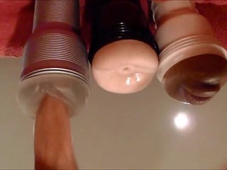 3 fleshlights : faux chatte, bouche et con baisée untill éjac