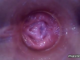 Eccentrico ceco pollastrella inizia su suo stretta vagina a il unusual
