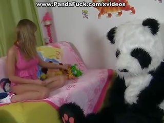 Chick plays with unusual sex movie toy