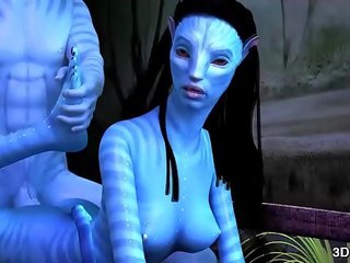 Avatar enchantress 肛門 性交 由 巨大 藍色 陽具