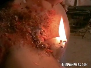 Kinky Crystels tremendous wax punishment and self torturing bdsm of english fetish mode