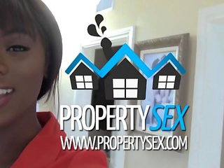 Propertysex - чарівна чорна реальний estate агент міжрасовий брудна фільм з buyer